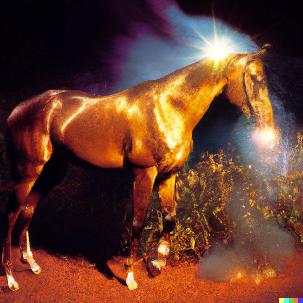 a horse, photograph taken by David LaChapelle